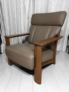 karimoku カリモク WW4103 1Pソファ 本革張レザー　グレージュ