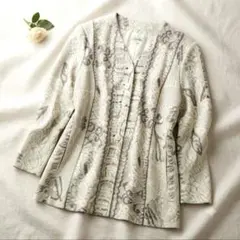 Leilian 花柄ジャガード織 ジャケット 上品 ミセス 総柄【LL相当】のサムネイル