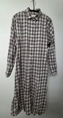 earth music&ecology チェック柄ロングシャツ 長袖