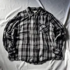 00s チェック ネルシャツ ブラック グランジ Y2K 平成 大人気 古着