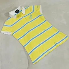 極美品✨パーリーゲイツ　可愛い❣️ゴルフウェア　ストライプ柄　ロゴ刺繍　Mサイズ