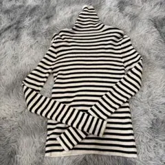 Dazy ストライプ タートルネックセーター M
