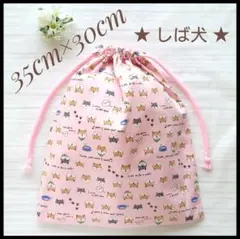 c 柴犬 35×30 体操着袋 体操服入れ 着替え袋 給食袋 巾着 ハンドメイド