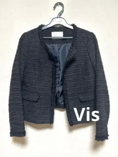 VIS ノーカラージャケット サイズS 黒