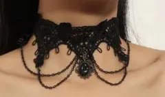 ゴスロリ ゴシック グランジ 姫系 チョーカー ネックレス 黒 レース