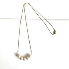 5-13番　日本製ニッケルフリーゴールドメッキ コットンパールネックレス60cm