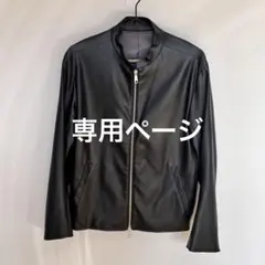 SHIPS 黒 フェイクレザージャケット M