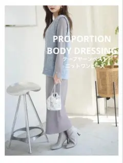 プロポーションボディドレッシング　テープヤーンベストニットワンピース