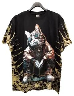 Coolな猫様【Tシャツ】黒／新品★ヒップホップCat！