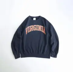 USA製　カレッジプリントロゴ　スウェット　トレーナー　紺　M 古着.