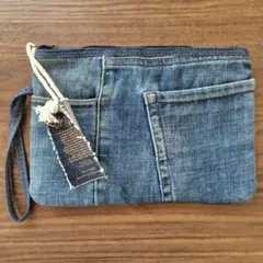 デニムポーチ　クラッチバッグ