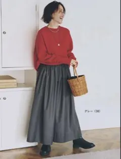 【福田真琴さんコラボ】【洗える】ホールガーメントクルーネックセーター