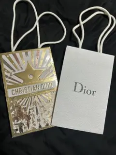 Christian Dior ショップ袋 ホワイト&ゴールド
