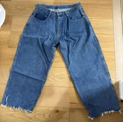 VANSワイドレッグデニム ブルー カットオフ90s old used y2k