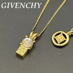 ジバンシー GIVENCHY ネックレス 4Gロゴ ラインストーン ゴールド