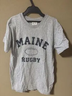 MAINE RUGBY プリントTシャツ グレー SMALL コットン100%