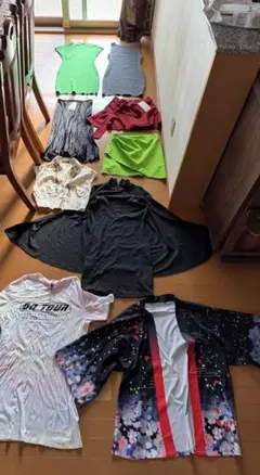 タイトドレス グレー グリーン 2点セット