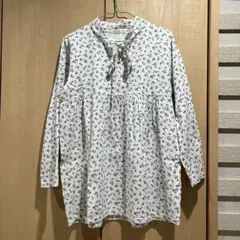 ブラウス　ワンピース　花柄　韓国　ゴゴシング　リボン　古着