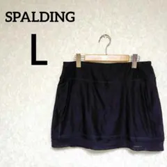 一点物✨SPALDING【Ｌ】スポーツスカート/スコート 黒 メッシュ切り替え