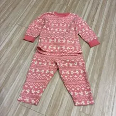 ベビーパジャマ 上下セット フリース ピンク