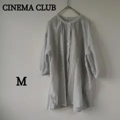 シネマクラブ ハニーズ バンドカラー ストライプ チュニックシャツ M