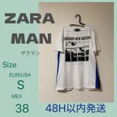ZARA MAN メンズ グラフィック プリント　半袖 Tシャツ Sのサムネイル