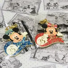ディズニー　35周年　ピンバッチ　ファスナートップ　チャーム　ミッキー　ミニー