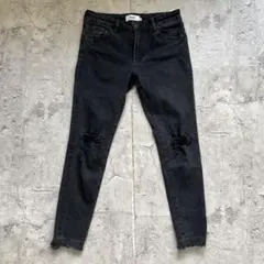 AZUL BY MOUSSY アズールバイマウジー ダメージ スキニーデニム 黒