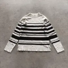 K1743 アーヴェヴェ ボーダーニット 定番 着回し M 白黒 シンプル