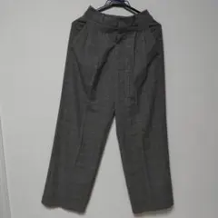GU　タックワイドパンツ　グレー チェック柄　Sサイズ