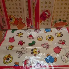 一番くじ たべっ子どうぶつ F賞 ステッカー 4枚、タオルセット