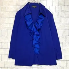 エムエフエディトリアルフリルシャツ Mサイズ 青 シンプル　人気デザイン