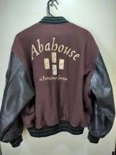送料込み★ABAHOUSEアバハウス　袖革　 スタジャン　ブラウン系　sizeF