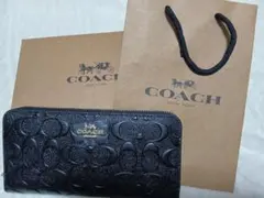 COACH 長財布 シグネチャー ブラック - メルカリ