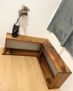 無垢材　天然木　古家具　コーナーボード
