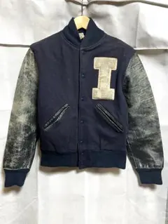 90s ficce ドン小西 袖牛レザー スタジャン アニマル 豪華刺繍ワッペン