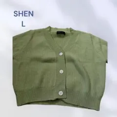 SHEIN シーイン　半袖ニットカーディガン　カジュアル　爽やか