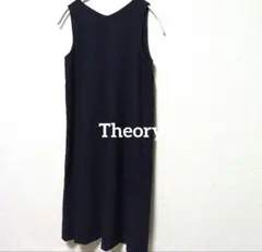 美品✨️Theory　ウール混　高見え　ノースリーブ　ワンピ　紺　Oサイズ