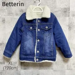 Betterin【120cm】ボア付き デニムジャケット ブルー アメカジ 冬服