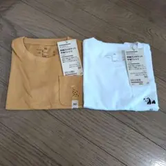 【新品未使用】無印良品 あたまするっと 刺繍入りポケットTシャツ