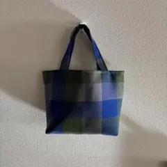 ブロックチェックミニトート