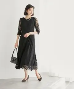 ロペピクニック ワンピース レースタックDRESS ブラック