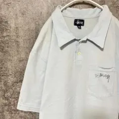 【紺タグ】OLD STUSSY パームツリー ポロシャツ XL バックプリント