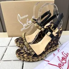 36 ルブタン ウエッジサンダル 黒 ストラップ 23 厚底 36 ルブタン ウエッジサンダル 黒 ストラップ 23 厚底 - メルカリ