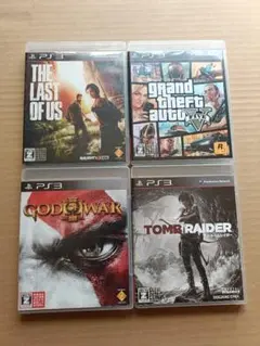 PS3 ゲーム4本セット トゥームレイダー GTA5 ラスアス ゴッドオブウォー