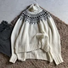 美品✨ N.O.R.C ノルディック柄 タートルネック ニット セーター 2