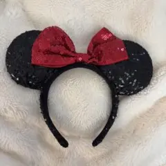 ミニーマウス風スパンコールカチューシャ