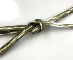 絹　特選金銀糸使用　帯締め　オリーブグリーン矢羽根柄