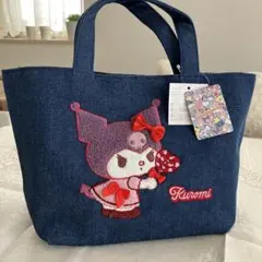 新品⭐︎クロミ　デニムサガラ刺繍トートバッグ ミニトート　サンリオ