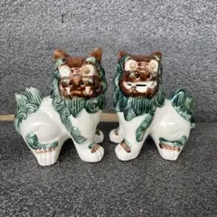 陶器 獅子像 2体セット - メルカリ